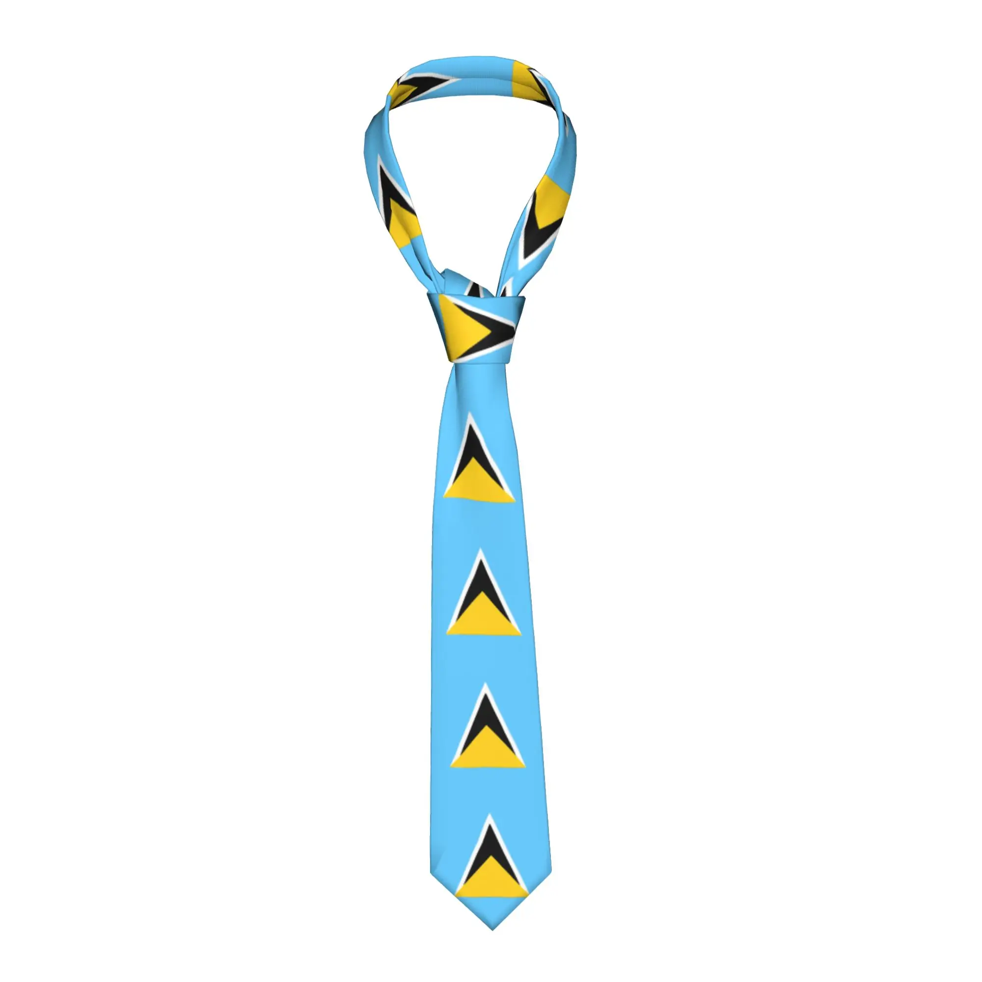 

Saint Lucia National Flag Men Necktie Skinny 8 cm Narrow Neck Tie for Mens Daily Wear Cravat Wedding Accessories Business