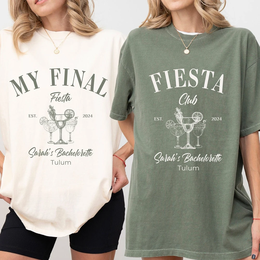 My Final Fiesta Shirts Custom Location Bachelorette Shirt Personalized Bride Bride Shirt Cotton Y2K Top Daily Trendy Streetwear