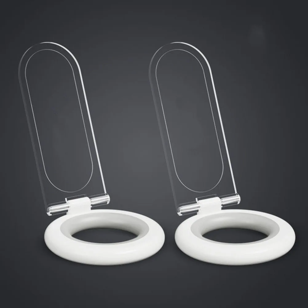 

2pcs Toilet Seat Lifter Transparent Lid Lifting Handle For Elderly Kids Hygienic Use Avoid Touching Public Household Toilet