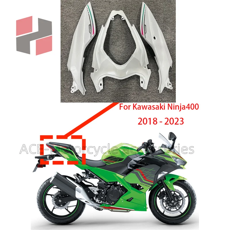 Carenagem do assento da tampa traseira da motocicleta, Tailstock superior, Cowling para Ninja400, Ninja250, Z400, 2018, 2019, 2020, 2021, 2022, 2023