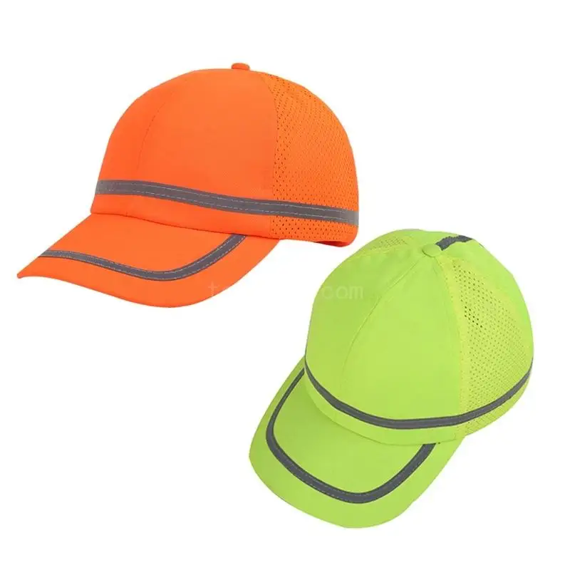 Reflective Stripe Baseball Cap for Sanitation Workers Improve Visibility Baseball Hat Summer Sun Protections