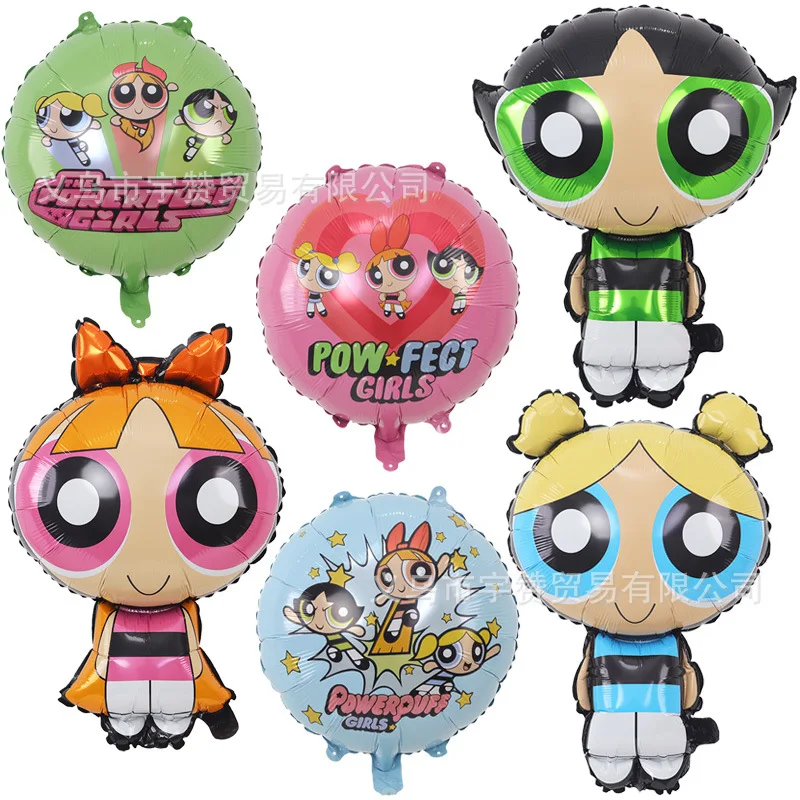 

10PCS Cute Anime The Powerpuff and Girls Series Foil Balloon Kawaii Cartoon Character Creativity Balloon Birthday Party Supplies