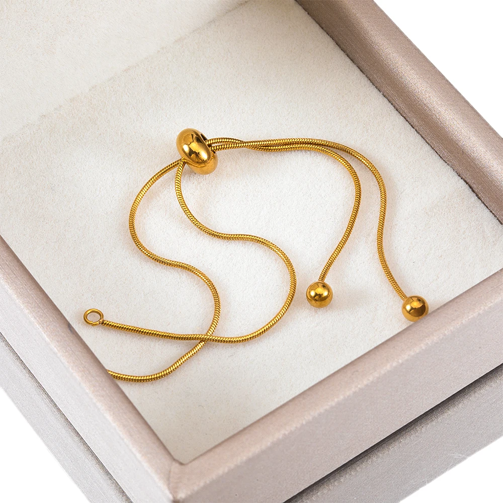 5pcs 3pcs Stainless Steel Adjustable Slider Bracelet Snake Chains for Jewelry Making DIY Metal Loops Connector Pendants Findings image 3