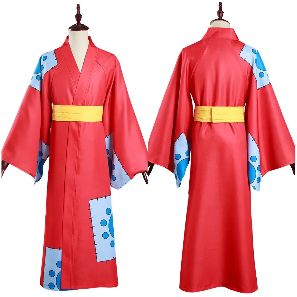 Wano Land Aap D. Luffy Cosplay Kostuum Kimono Outfits Halloween Carnaval Pak