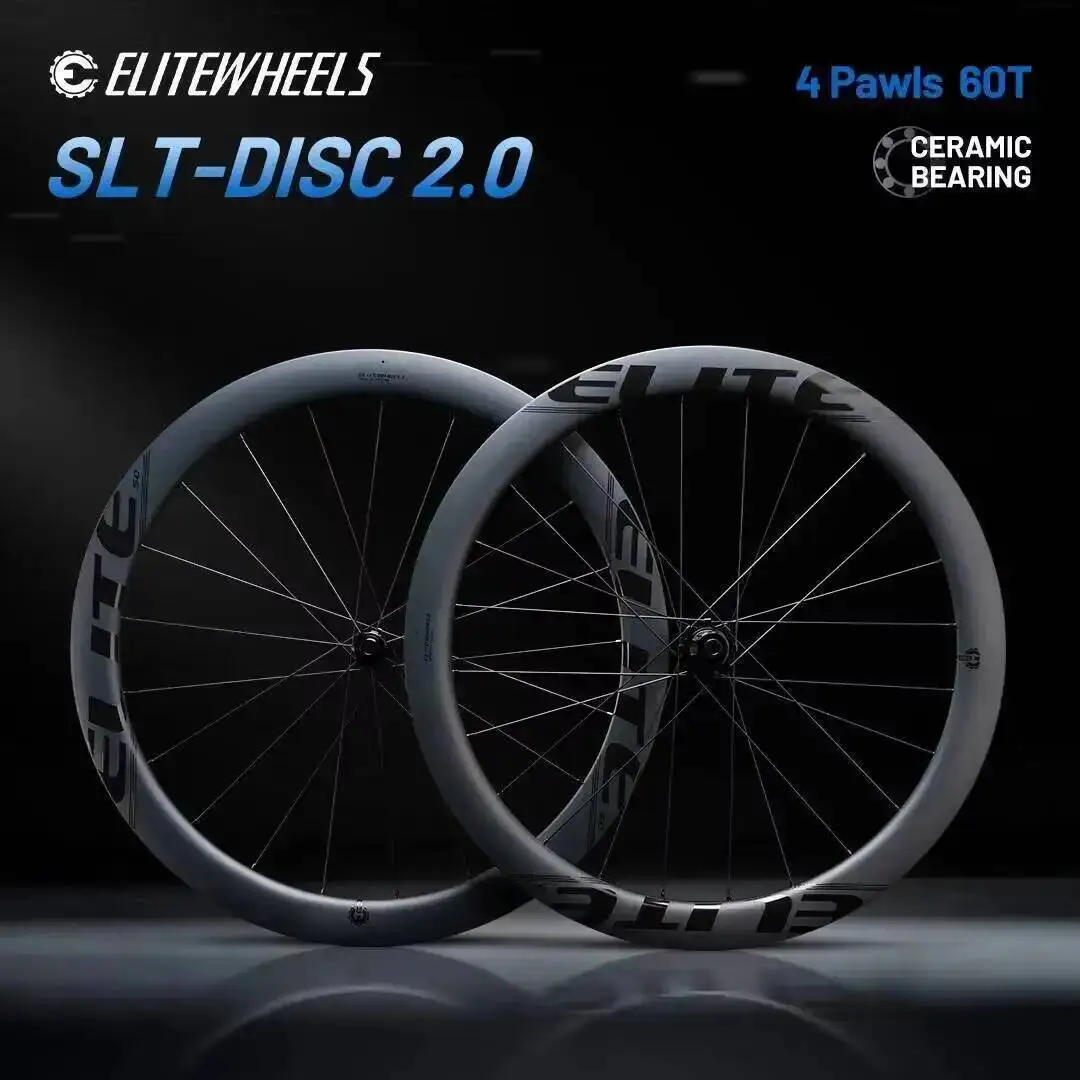 AliExpress ELITEWHEELS Low Resistance SLT-DISC 2.0 Carbon Wheels Ceramic Bearing For Racing Bike 4 Pawls 60T Road Disc Carbon Wheelset