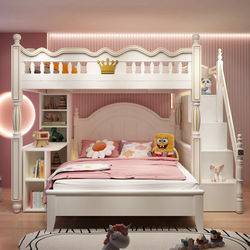 

Upper and lower bunks, high and low beds, integrated bed with desk and wardrobe, girl princess bed, staggered children's furnitu