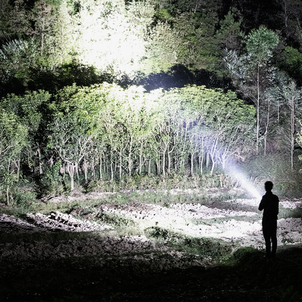 P70 Rechargeable LED Flashlight 4 Mode Battery Display Waterproof Power Bank Torch with Tripod Big  for Patrol