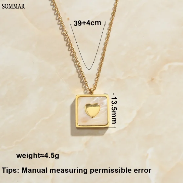 SOMMAR Newest Arrival Gold Plated women necklaces & pendants natural fritillaria heart tattoo choker Women jewelry