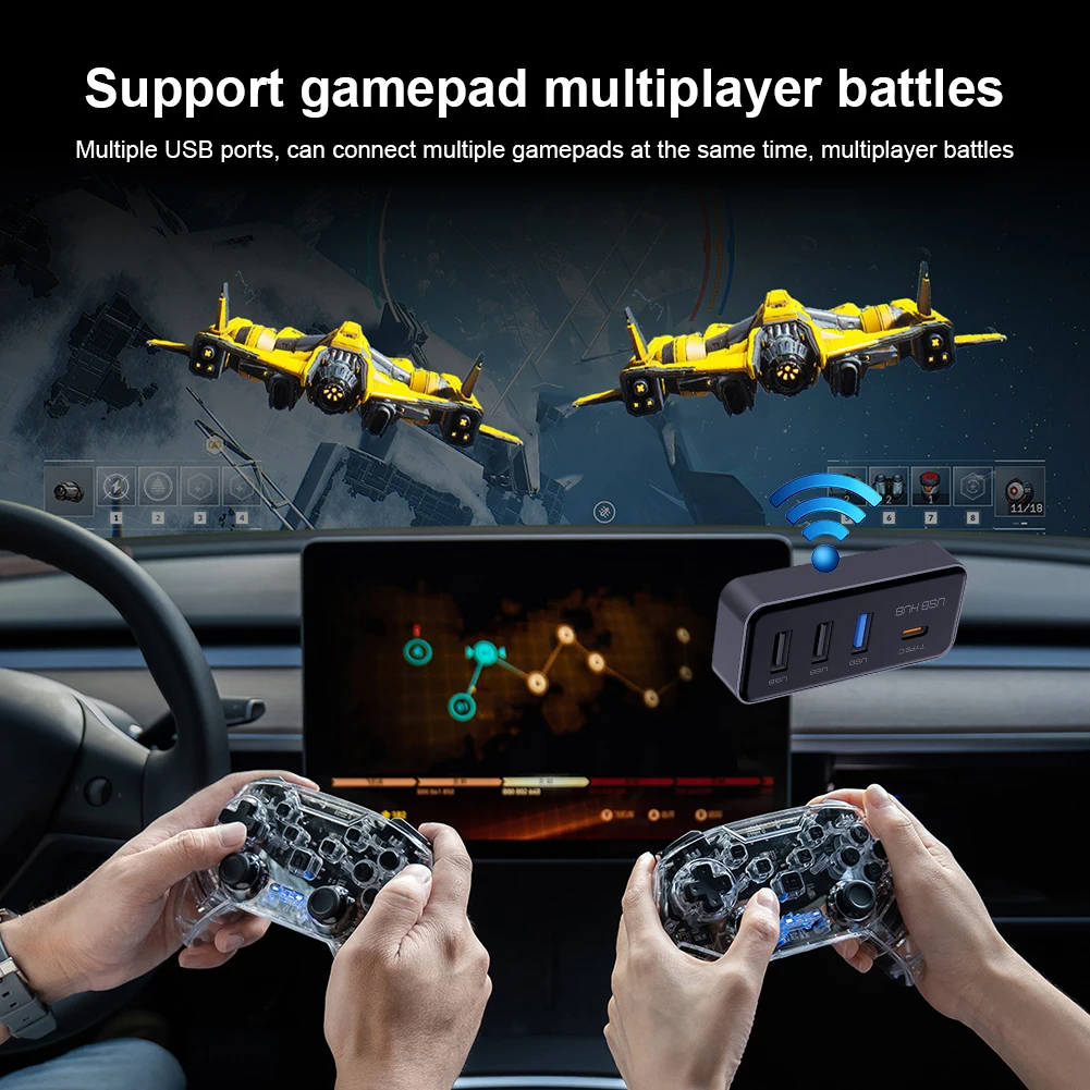 4 Ports Glove Box USB Hub Docking Station USB Adapter for TESLA Model 3 Model Y Car Accessories