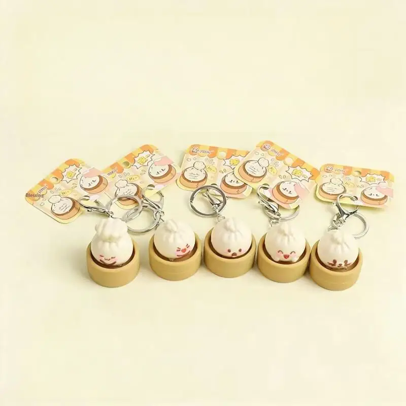 1/3Pcs Soft And Slow Rebound Kneading Decompression Bun Clicker Keychain Mini Steamed Bun Stress Relief Toys