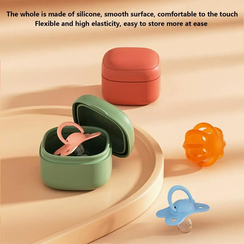 Pacifier Holder Case Baby Pacifier Holder Zipper Pacifier Box Baby Portable Soother Container Box Newborns Teat Accessories