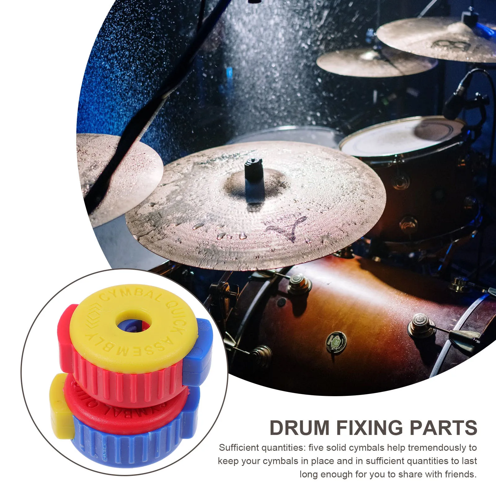 

5pcs Drum Cymbal Nuts Universal Replacement Parts Plastic Fixing Accessories For Electronic Drum Kits Durable Easy Install Light