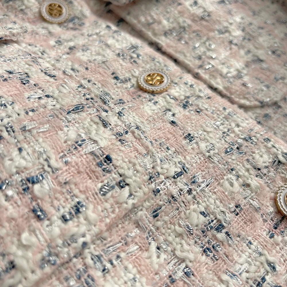 

Busy Fruit Commute Sle Color Blo с воротником-бахромой Jaet Универсальная утягивающая верхняя одежда Женская мода Весенний сезон