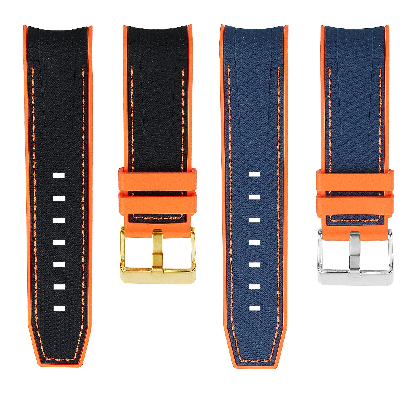 Waterproof dual color silicone waterproof strap for Tudor Tuobiwan small copper flower small red flower bronze Junyu series 23mm
