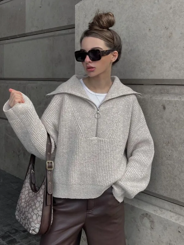 

Свободный длинный вязаный свитер Sve, женский повседневный верхний свитер, осень-зима, удобная дышащая смесь полиэстера