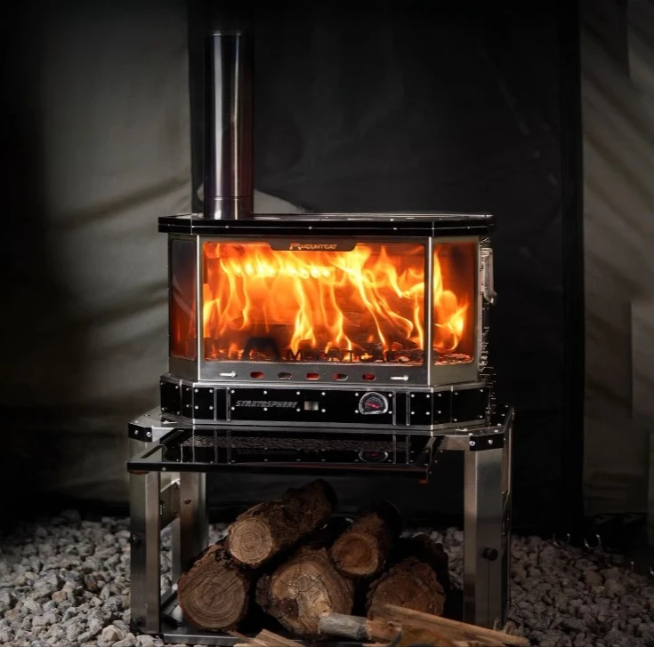 Large Portable Firewood Stove Stainless Steel Thickened Outdoor Barbecue Heating Fireplace Picnic Camping Fire Wood Heater