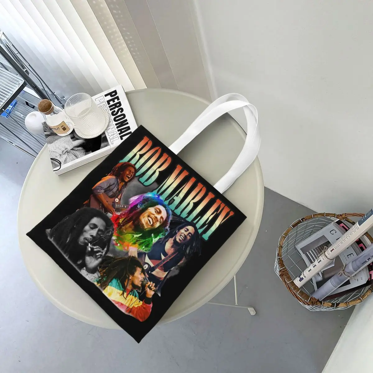 Bob Marley Merch Canvas Tote Bag for Women Simple style Rasta Reggae Music Fashion Bags Handbang