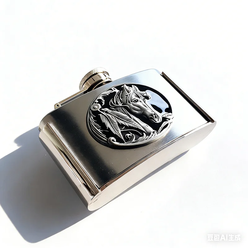 western-horse-three-ounce-stainless-steel-flask-belt-buckle-free-shipping-bk-fl-horse