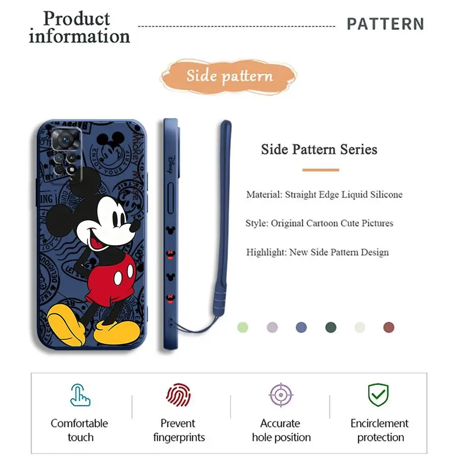 Disney Mickey Phone Case for Xiaomi Redmi Note 10 13 12 Pro Plus 9S 11 Pro 5G 10T 9T 8 9 10 Pro 12S 11S Cover Soft