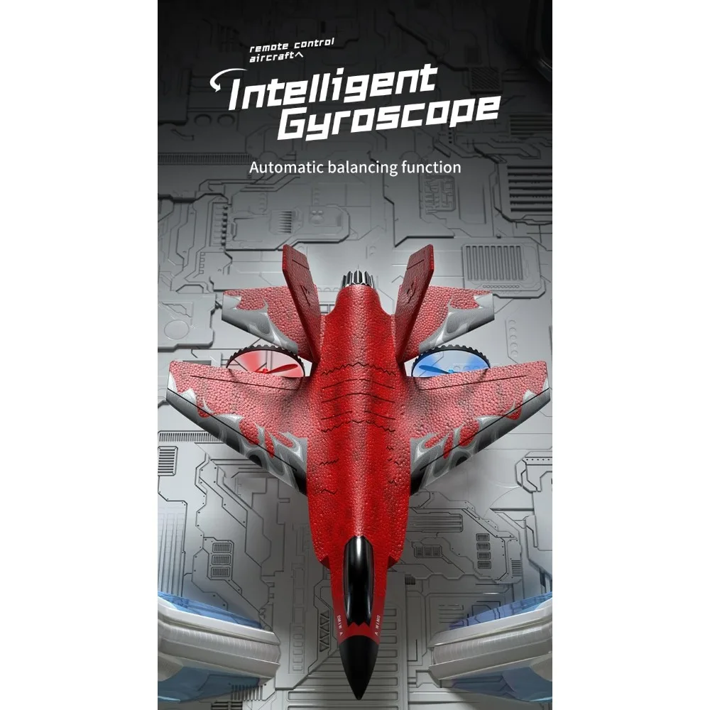 Avión F-35 Lightning II RC - Control de 2 canales con giroscopio para un vuelo fácil, chorro planeador de espuma, regalo ideal para niños