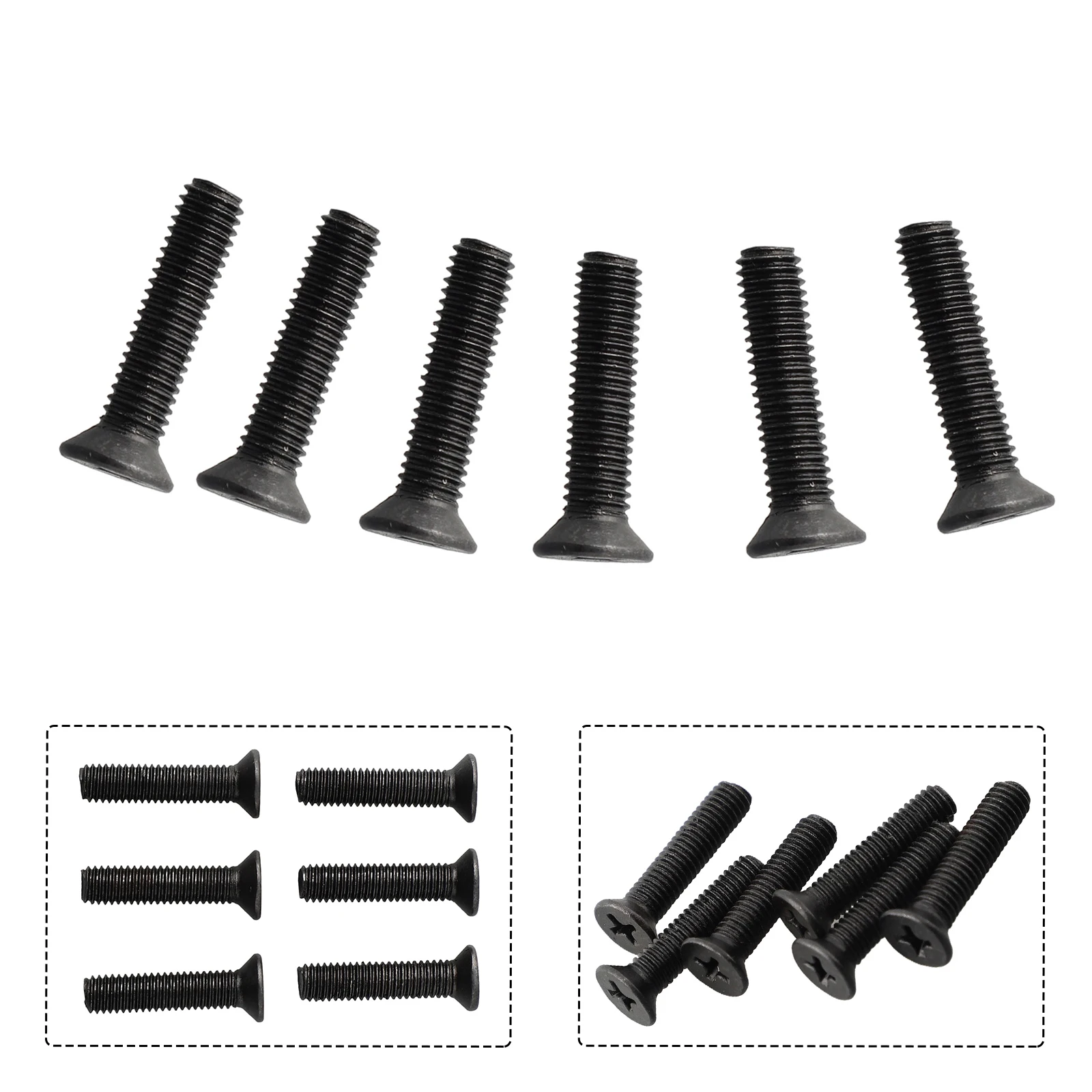 6Pcs Fixing Screw  M5/M6 22mm Head Tools Replacement For 1/2''UNF 3/8''UNF Drill Chuck Shank Adapter Metal Fixing Screw