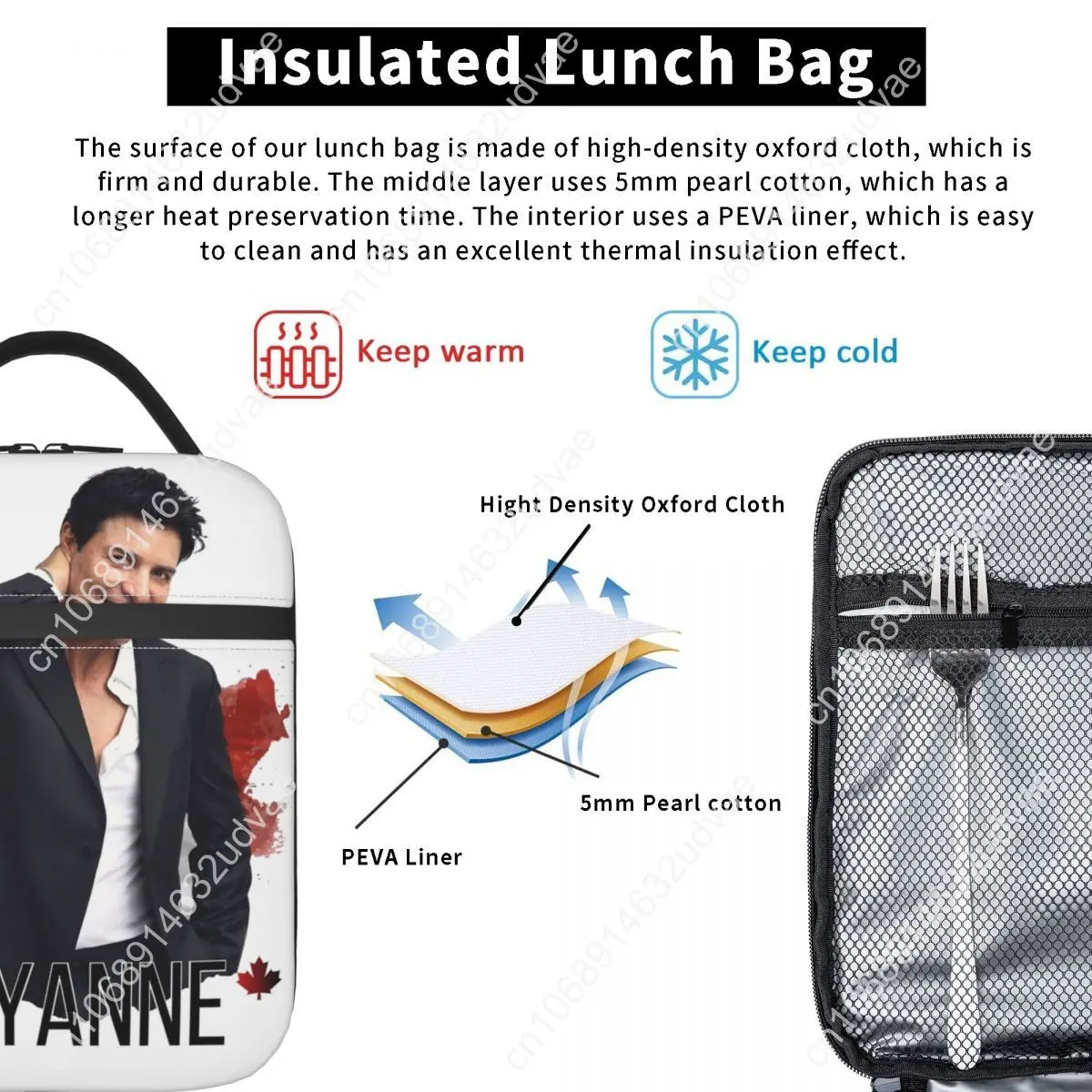Chayanne เปอร์โตริโก Latin Pop นักร้องถุงอาหารกลางวันฉนวนความร้อนแบบพกพาถุงอาหาร Cooler กล่องอาหารกลางวันความร้อน