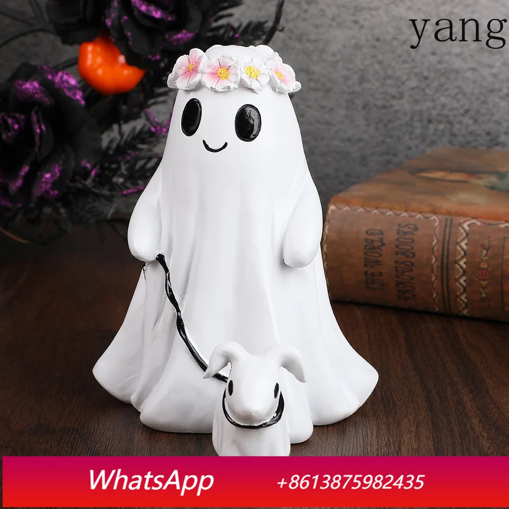 

Cx creative cute ghost walking dog ornament cartoon resin crafts