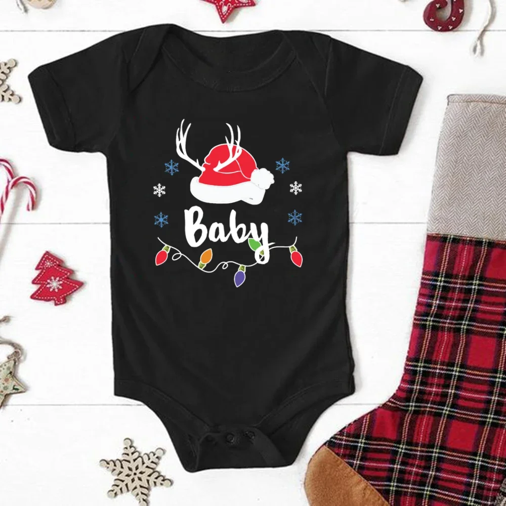 Wesołych Świąt Rodzina Dopasowany Strój Dorosły Dziecko Wygląd Ubrania T-shirt Top Wakacje Matka Ojciec Syn Córka T Shirt Baby Romper