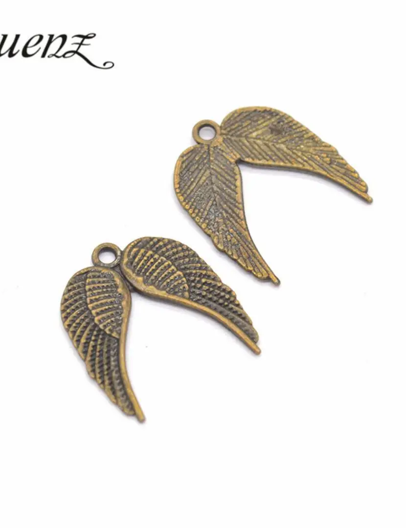 40pcs New Product Antique silver color wing Charms Pendant Jewelry Metal Alloy Jewelry Marking 21*9mm F0260