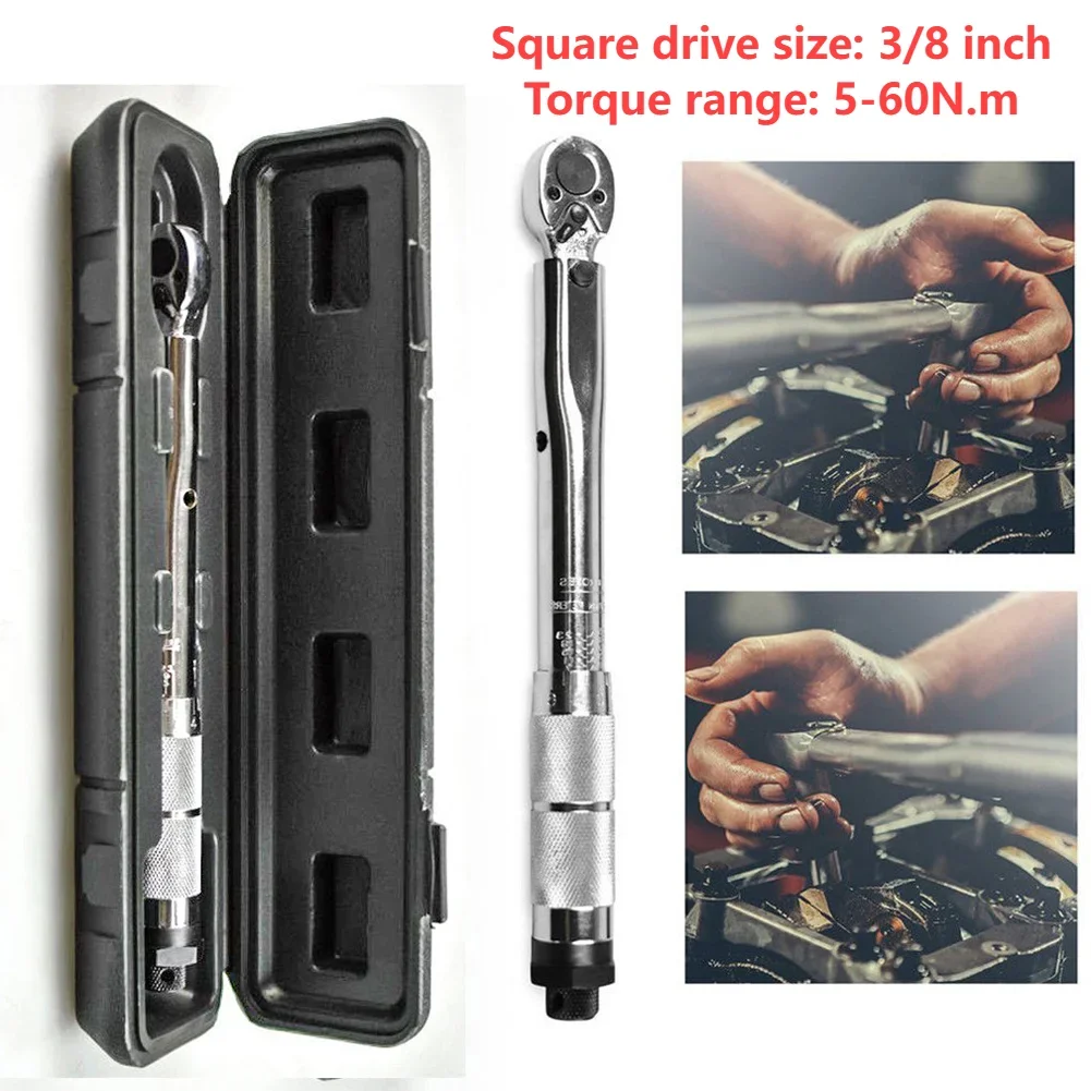 5-60N.m Micrometer Car Motorbike Disassembly Tool Professional Adjustable Torque Wrench 3/8 Inch Drive Spanner Hand Tool