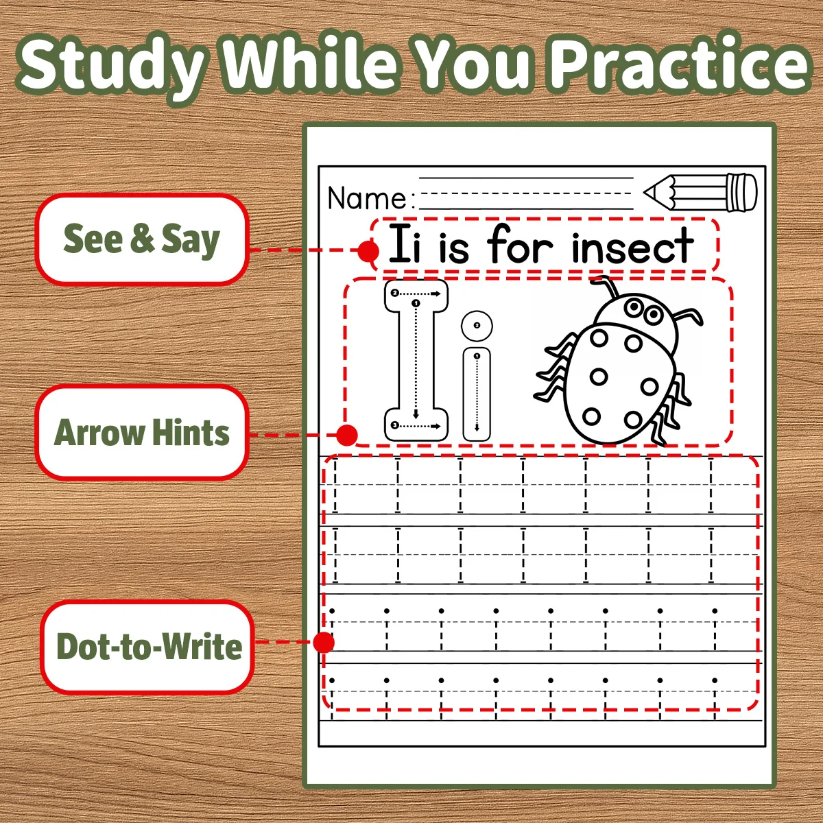 Alphabet Learning Book for Kids Workbook to Learn ABC Letters Build Vocabulary Reading Confidence and Early Writing Skills