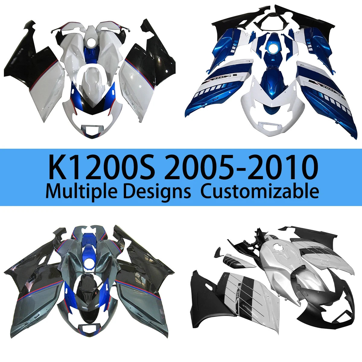 For BMW K 1200S 2005 2006 2007 2008 2009 2010 Motorcycle Accessories Fairings K1200S 05 06 07 08 09 10 Bodywork Fairing Kit