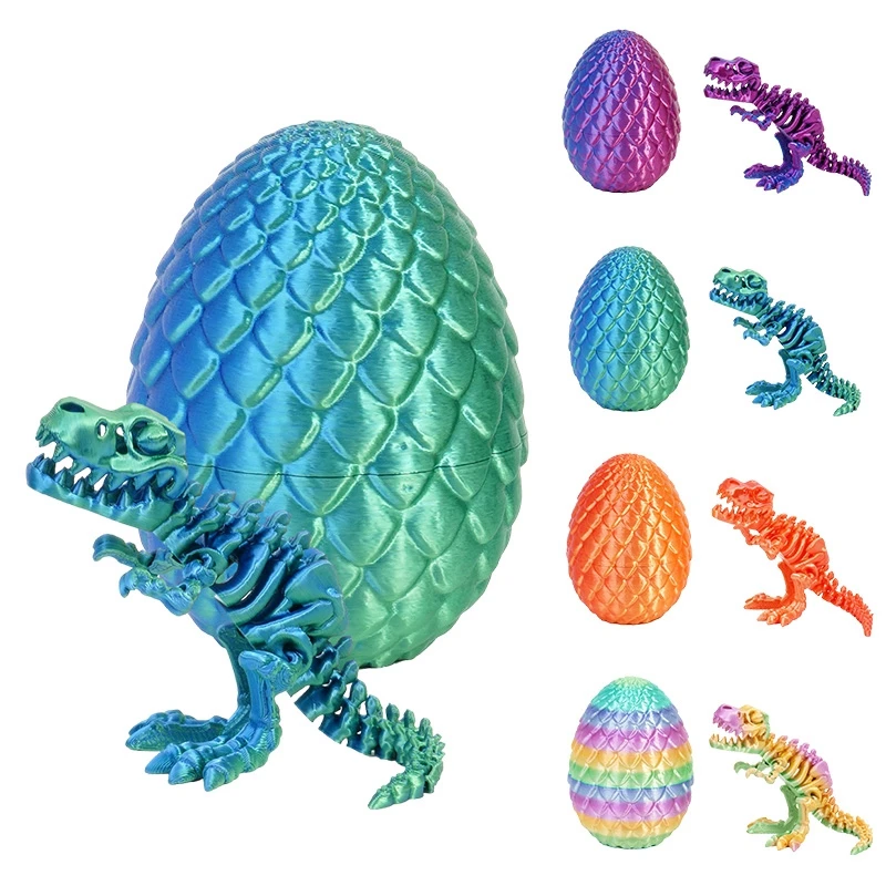 3D Printing Tyrannosaurus Rex Egg Skeleton Keel Colorful Dragon Egg Creative Birthday Gift Easter Gift Resurrection Egg Decor