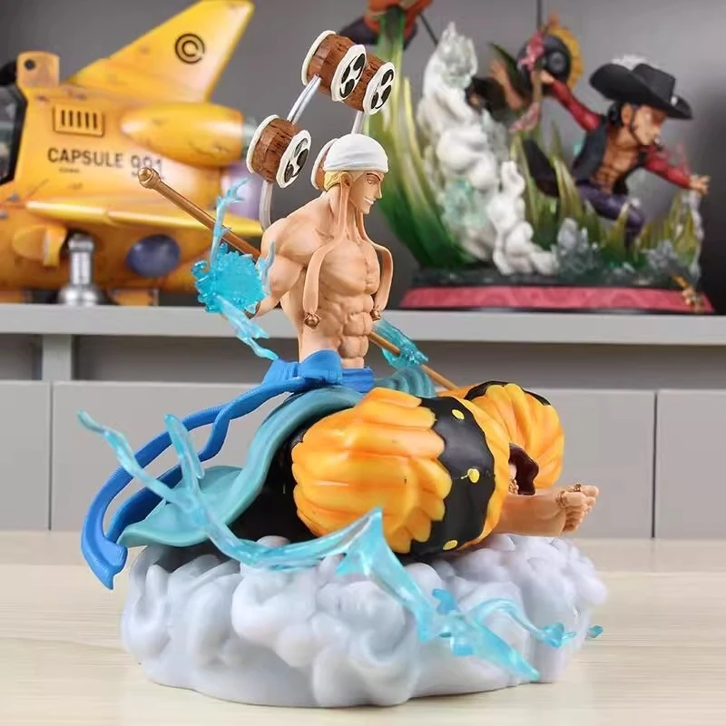 22cm nova uma peça anime figura postura sentada enel em torno da cena modelo coletar estátua ornamento de mesa presentes de aniversário brinquedos