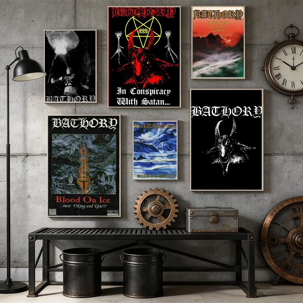 band B-Bathory Quorthon Painting Calligraphy Canvas Poster Bedroom Living Room bar Hallway House interior Wall Decor