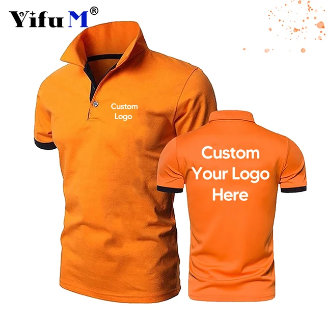 Company Personal Business Short Sleeve Polo Design Printing Logo Casual Men And Women Lapel Cotton Slim Fit Shirt Custom T Shirt 4