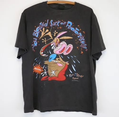 1992 Ren y Stimpy Show MTV Camisa Unisex Reimpresión Hombres Mujeres
