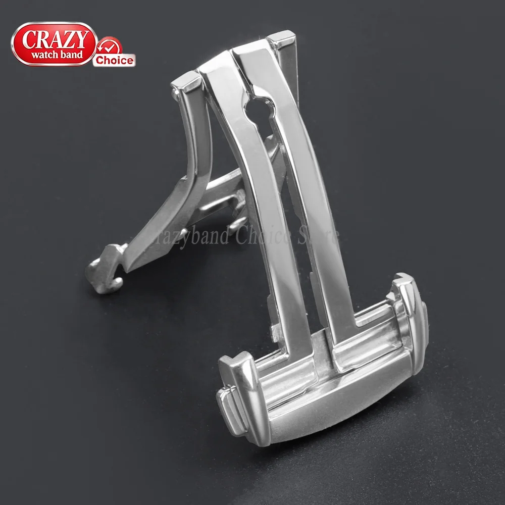 Metal Folding Buckles Universal for Omega 16mm18mm20mm Stainless Steel Buckle Leather Rubber Watch Band Clasp Deployment Clasps image 2