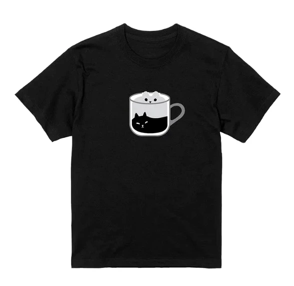 Kawaii Black Cat T Shirt Cute 