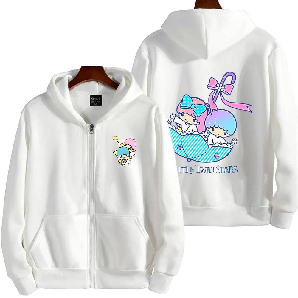 Sanrio Little Twin Stars Herren- und Damen-Hoodie, lässige Straßenkleidung, langärmeliges Sweatshirt, Herbst-Hoodie