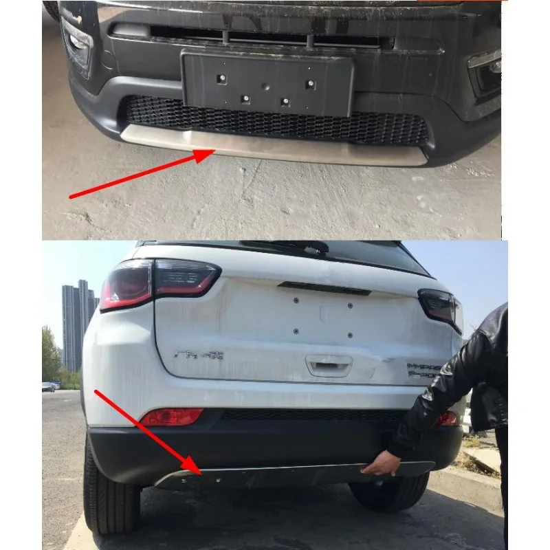 new arrival for Jeep Compass 2017 2018 2019 2020 bumper protector cover skid plate bull bar,304 stainless steel Car styling