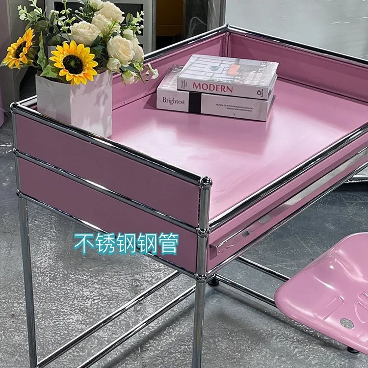 Makeup table Bedroom desk Computer desk Stainless steel corner table Locker