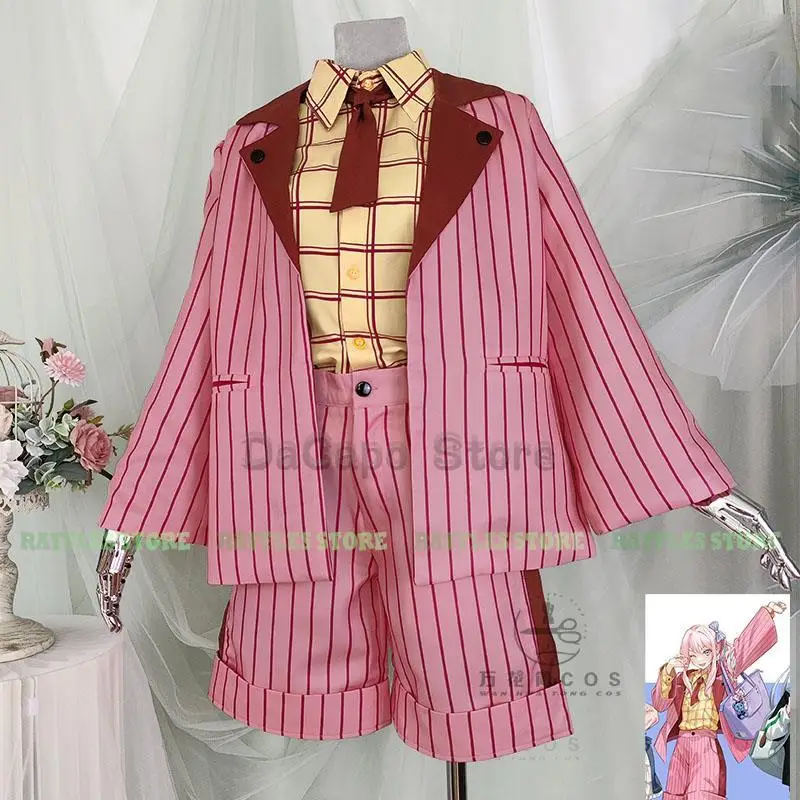 Project Sekai Colorful Stage Shinonome Ena Akiyama Mizuki Cosplay Costume Shorts Wig Anime Game Cos Pink Dress Suit Party Outfit