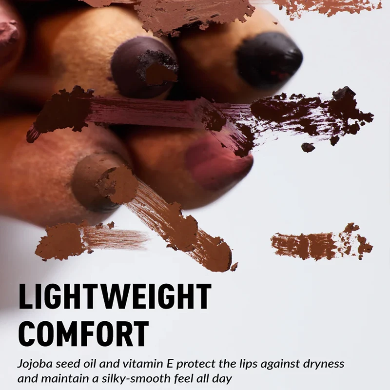 Kaleidos Lip Liner Matte Liscio Matita per labbra senza peso Contorno labbra naturale sfumabile preciso Trucco labbra duraturo che non sbiadisce