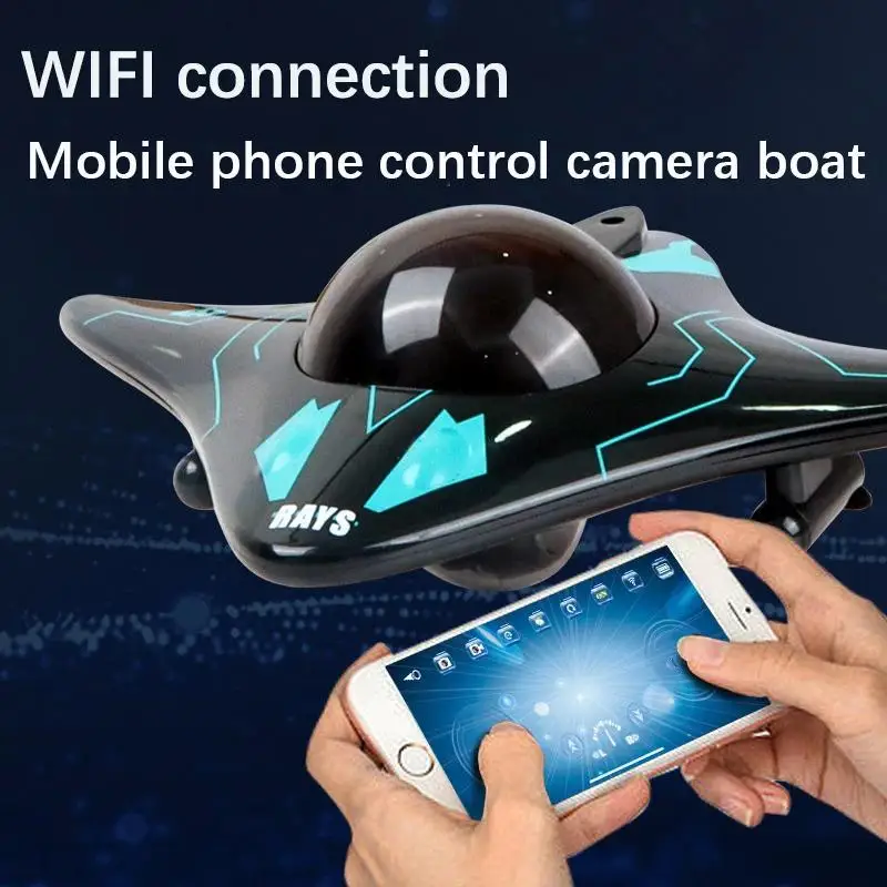 Wifi RC Boat 6CH Submarine with Underwater Camera Remote Control FPV Speedboat APP Real Time Transmission Boat Boy Toy Kid Gift