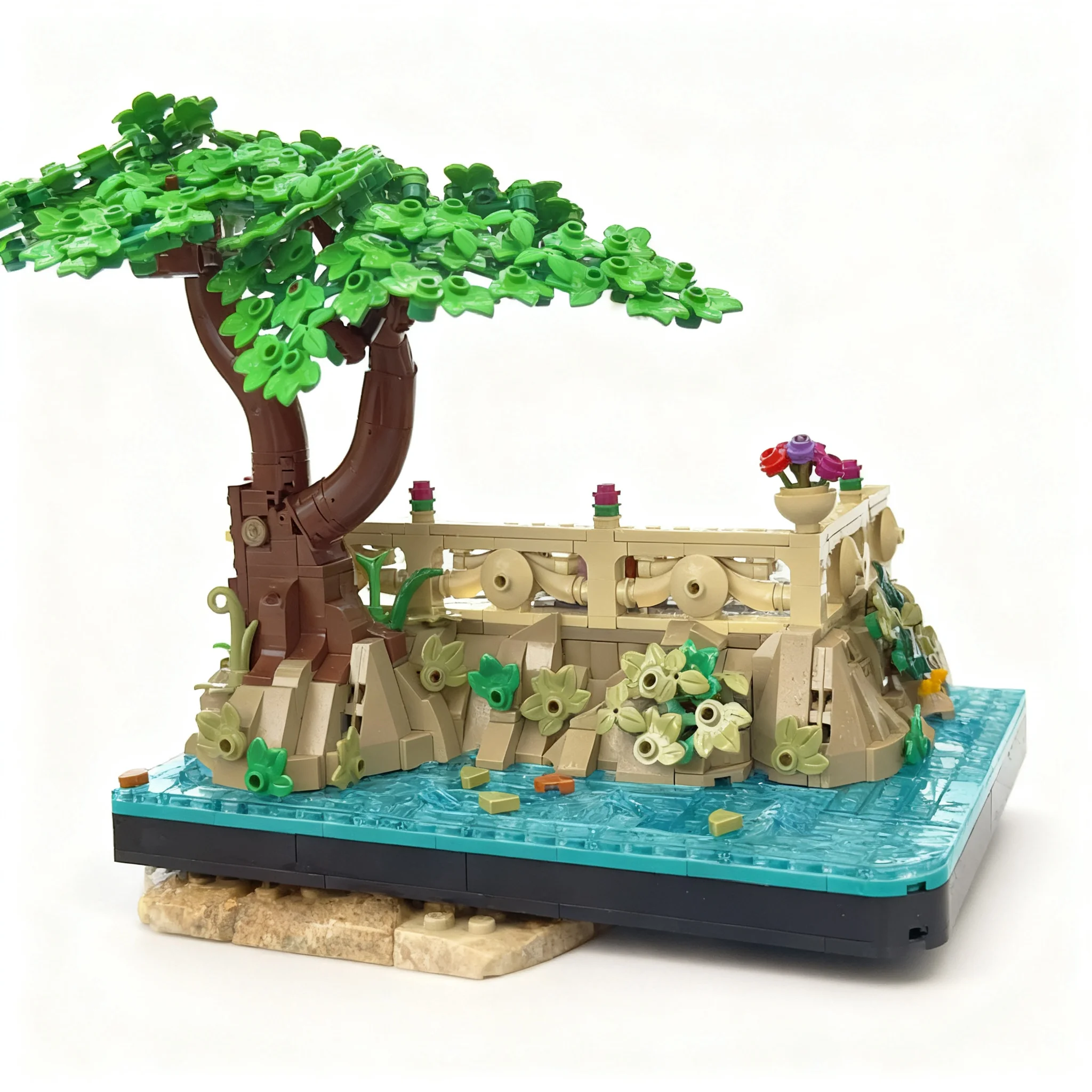 1077pcs MOC Star Battle SW Lakeside Terrace Diorama Model Building Blocks Christmas Gift Construction Toy Birthday Brick Idea