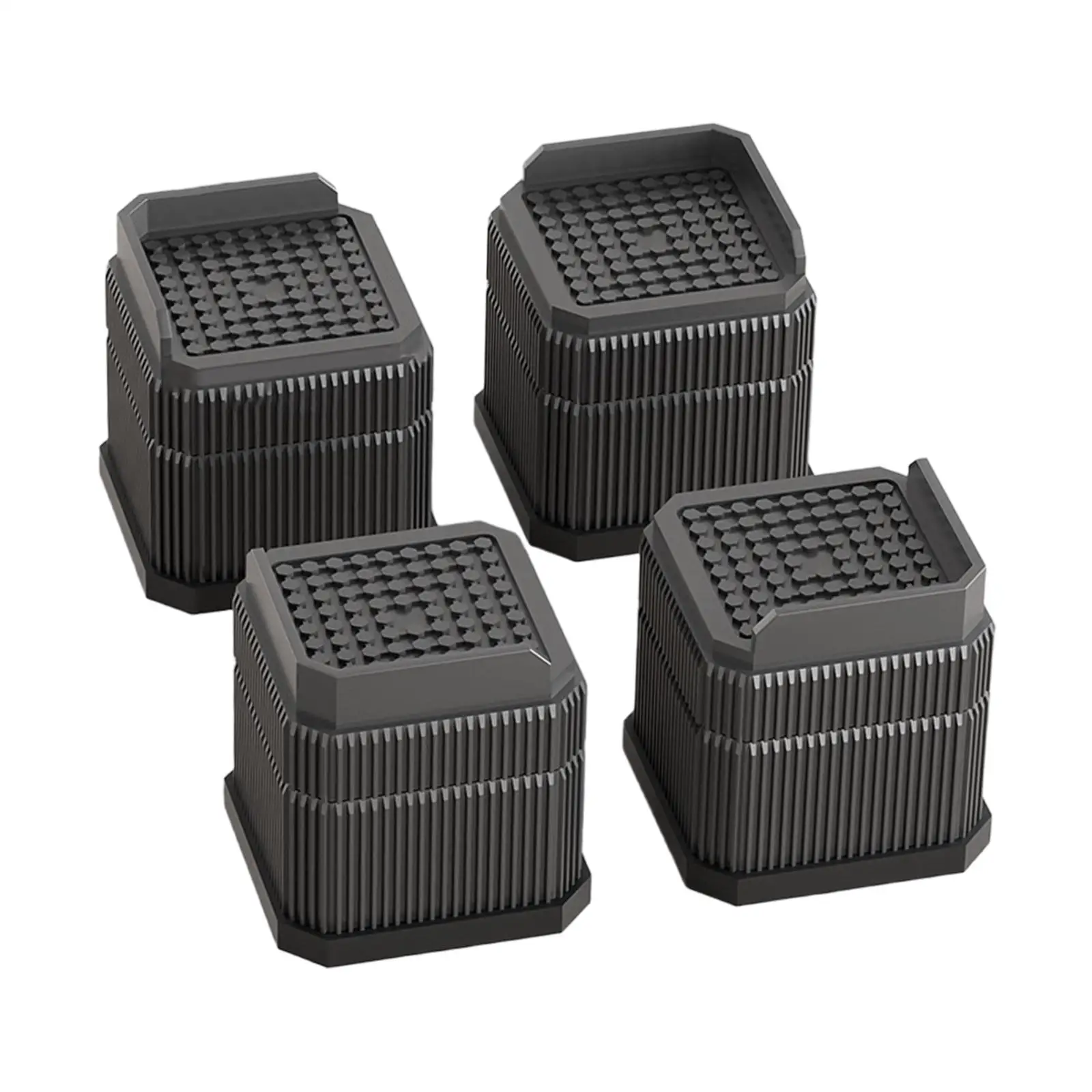 4x Bed Heavy Duty Bed Lifts Versatile Nonslip Shock Absorbing Chair Leg Extenders Raisers for Fridges Washers Sofas