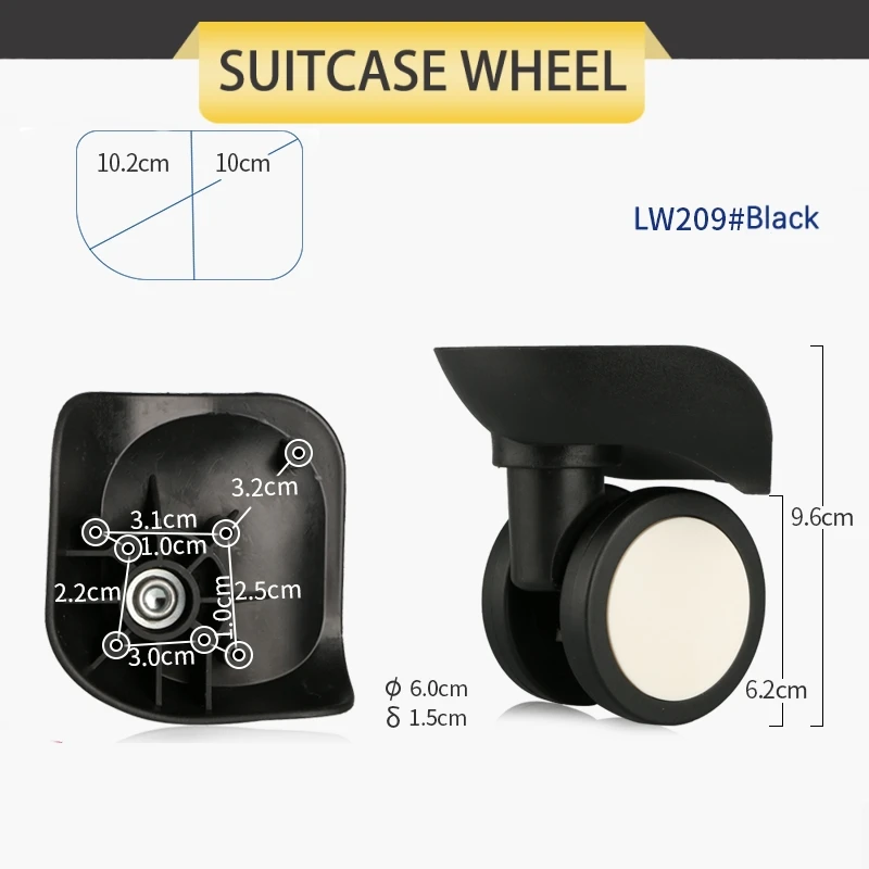 Silent Universal Wheel Trolley Case Wheel Accessories Black Suitcase Luggage Bag Accessories Silent Wear-resistant Wheels