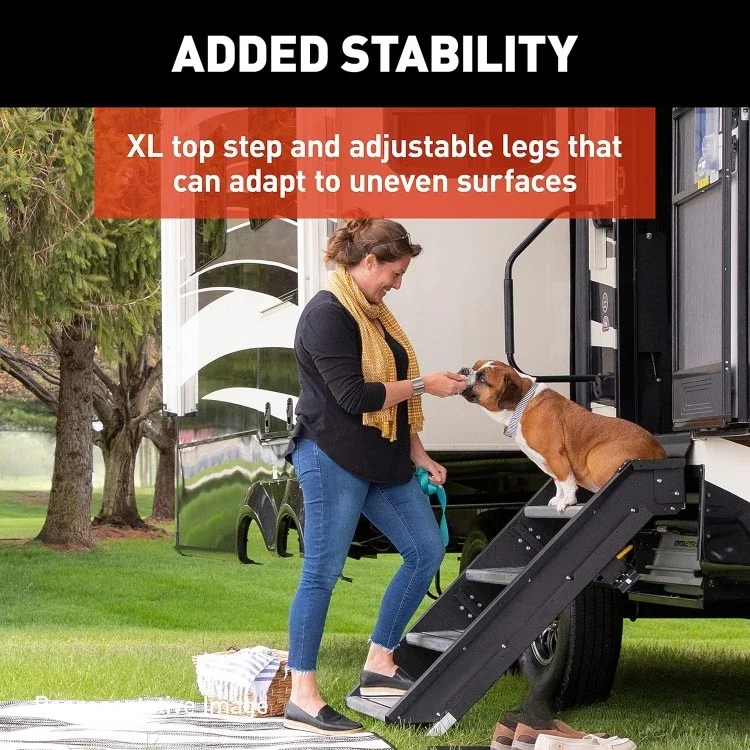 Garantia de autenticidade.791572 Passo sólido triplo para RV e porta de entrada de trailer de viagem preto 26 polegadas EUA