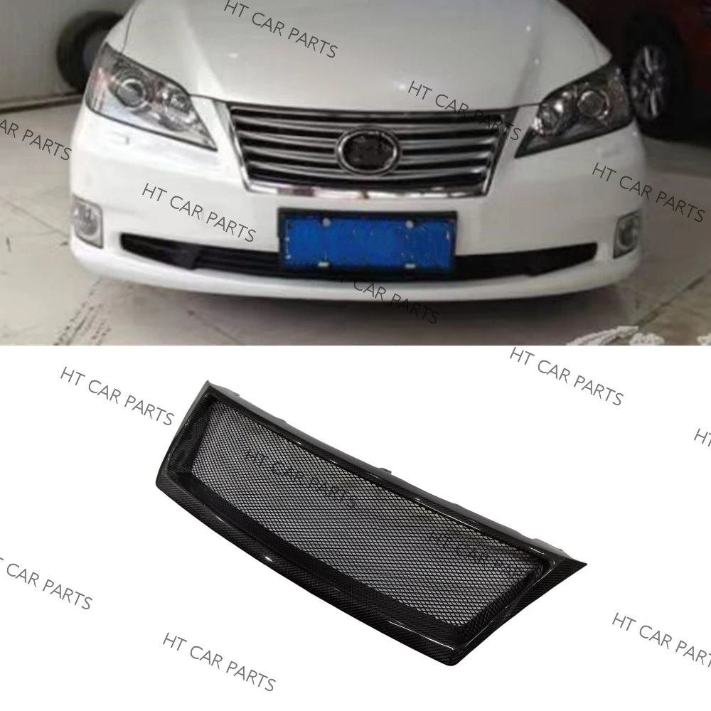 For Lexus ES350 2010-2012 2010 2011 2012 1Piece Black Carbon Fiber Front Bumper Grille Mesh Grill